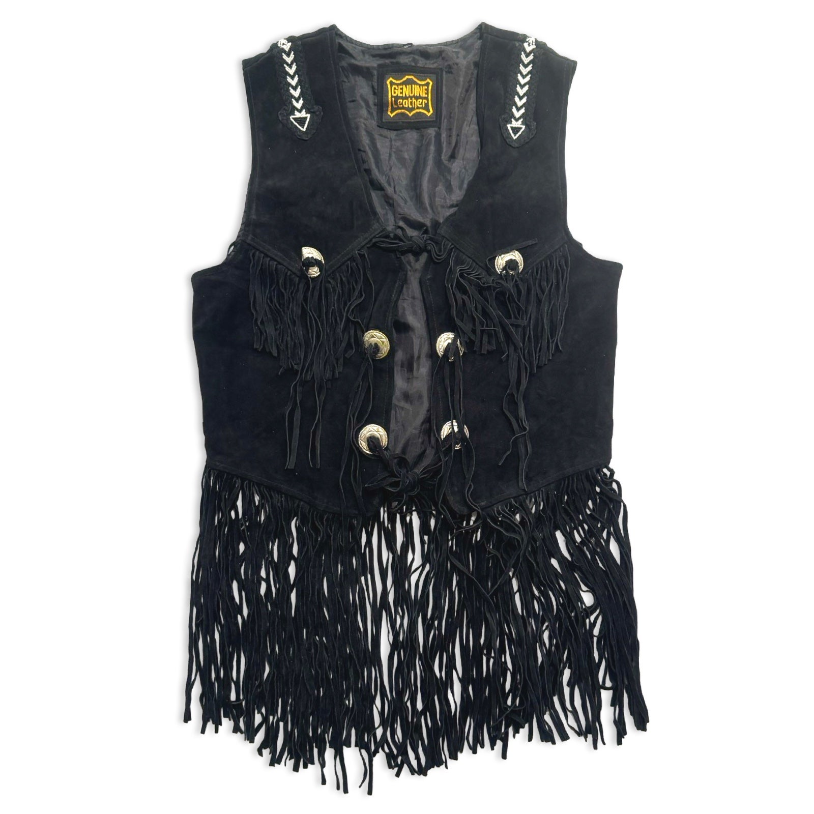 Genuine Leather 2XL Suede Fringe Vest