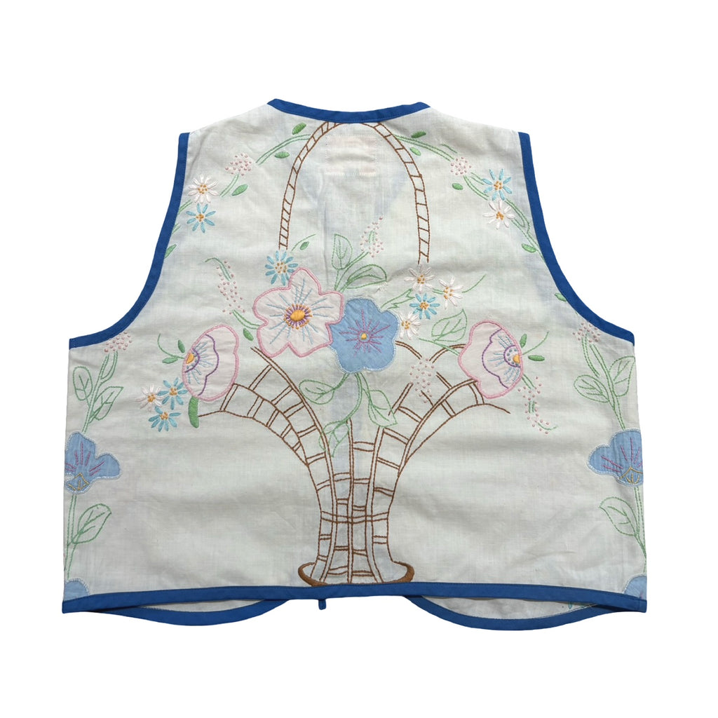 Pastel Bouquet XS Linen Tie Top Rework
