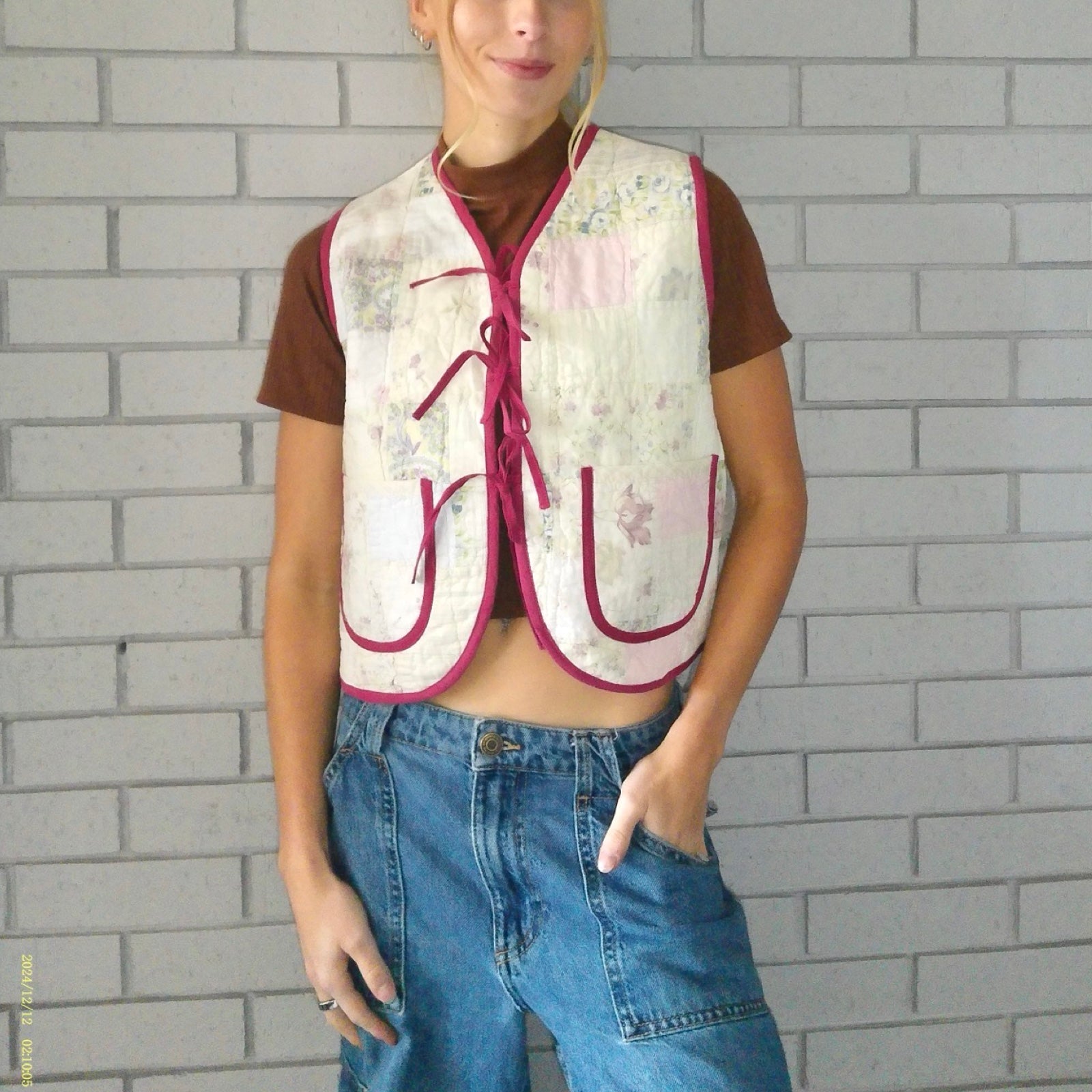 Light Spring Florals Quilted Vest Reworks
