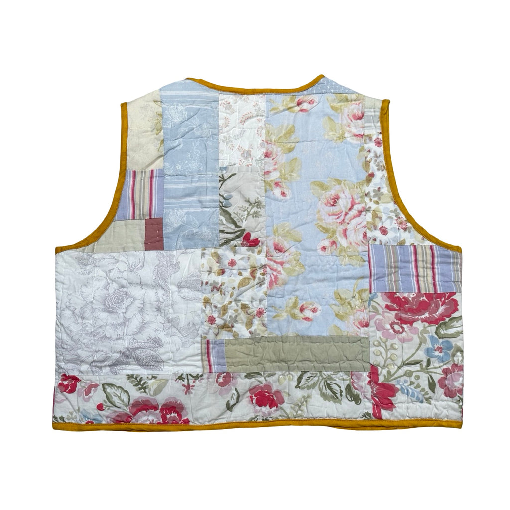 Bright Florals Quilted Vest Reworks