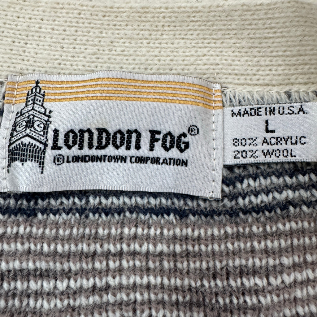 London Fog Geometric Knit Large Cardigan