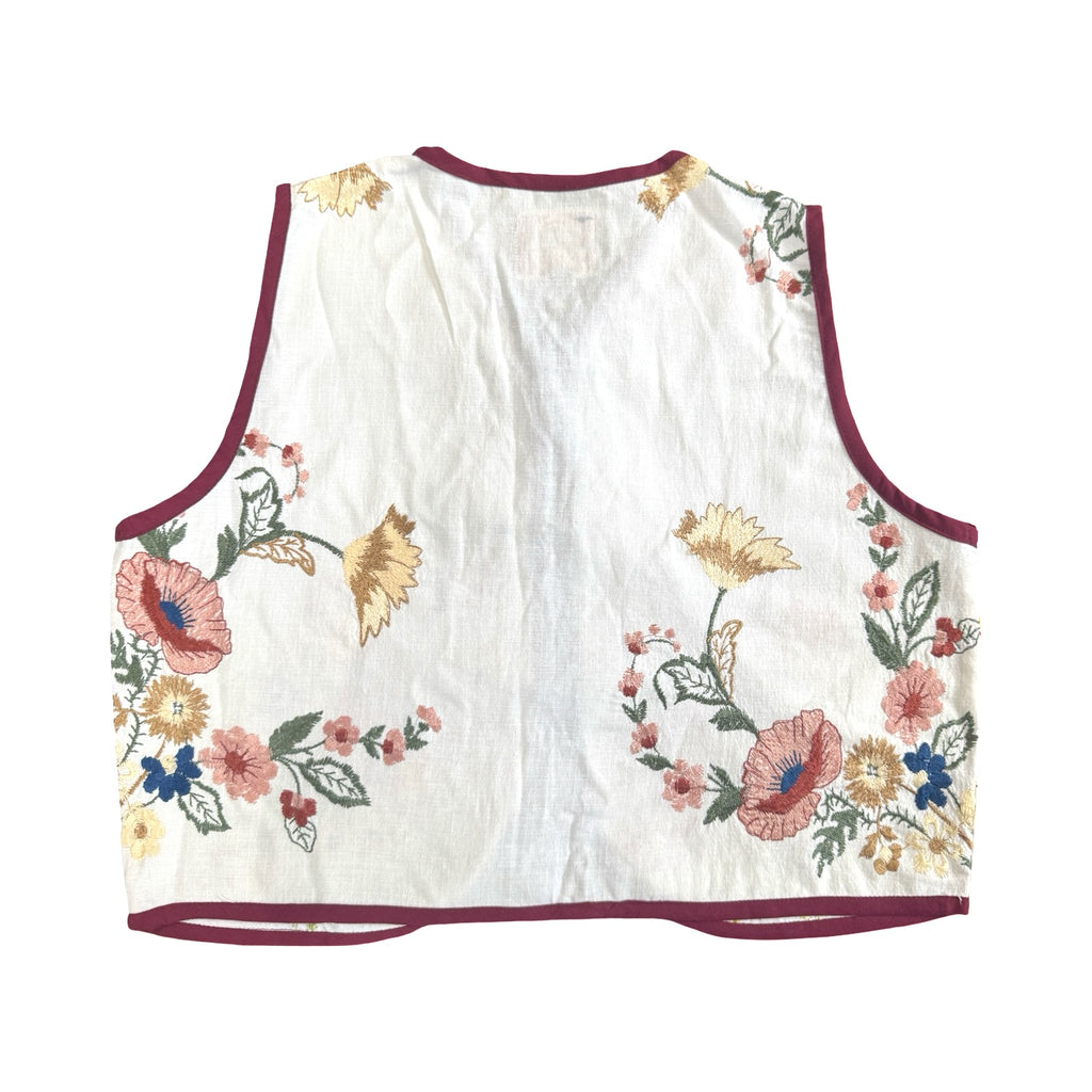 Butterfly Garden Small Linen Tie Top Rework