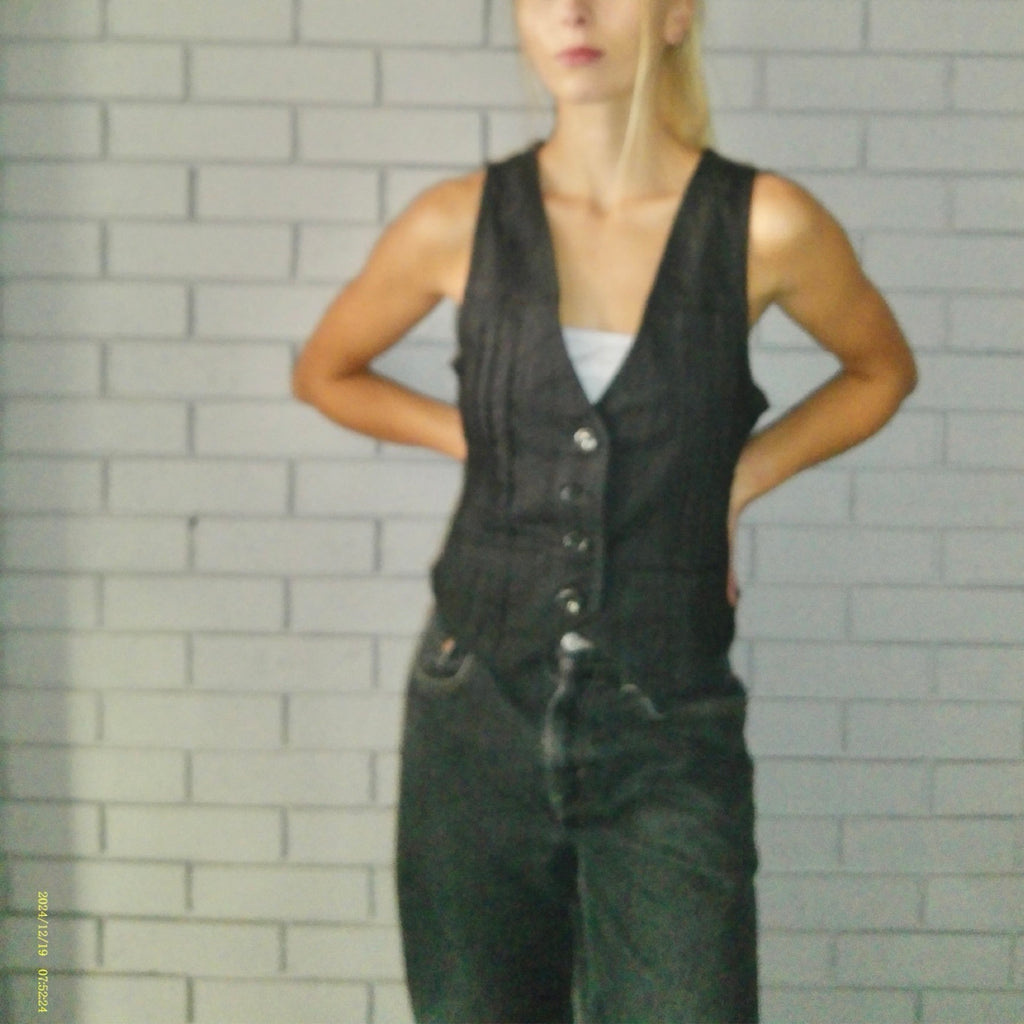 Black Medium Denim Vest