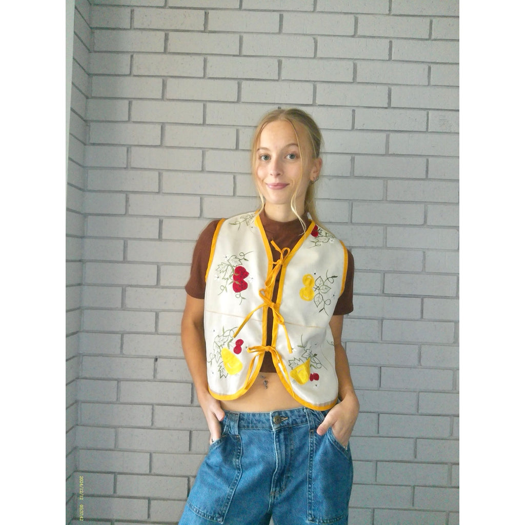 The Fruit Bowl XS Linen Tie Top Rework