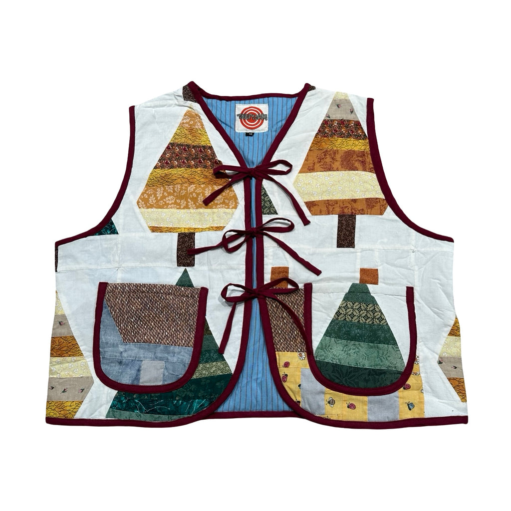 Geometric Landscape Quilted Vest Reworks