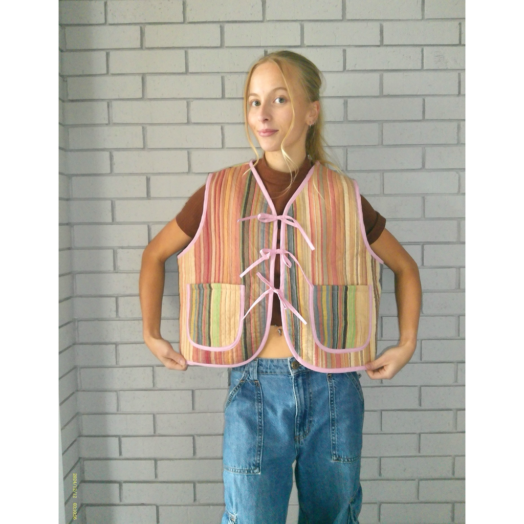 70's Stripes Quilted Vest Reworks
