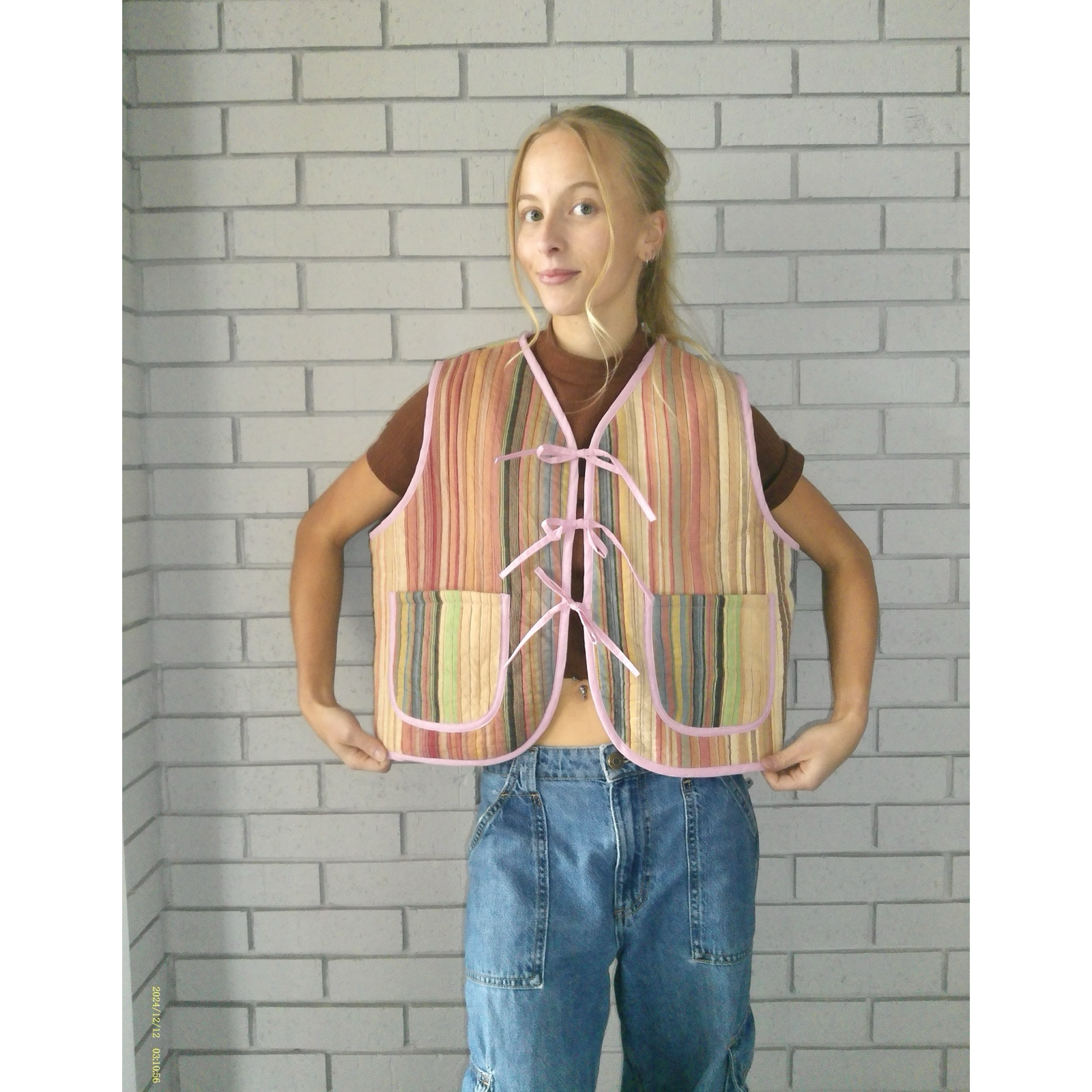 70's Stripes Quilted Vest Reworks