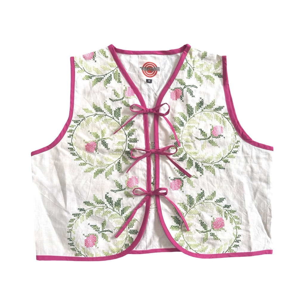 Rosebud Medium Linen Tie Top Rework
