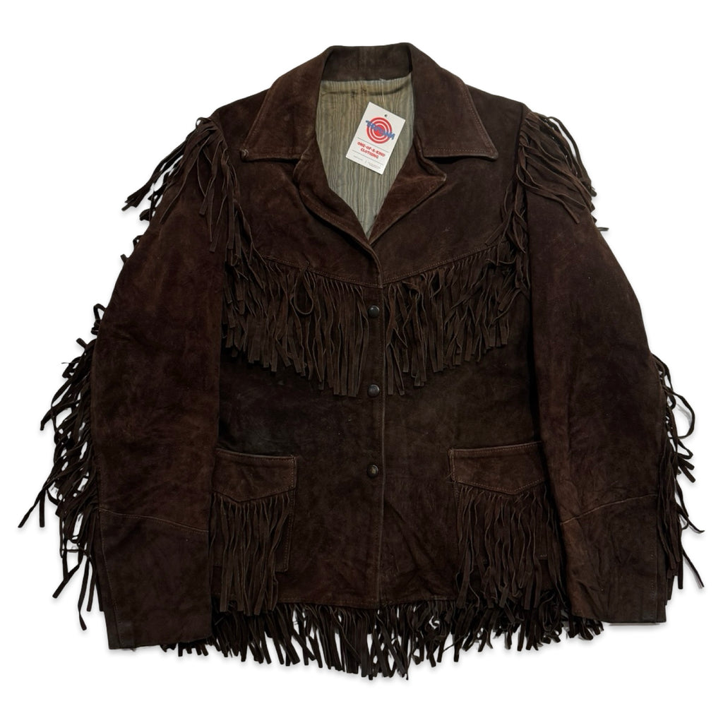 Joo-Kay Chocolate Brown Suede Fringe Jacket