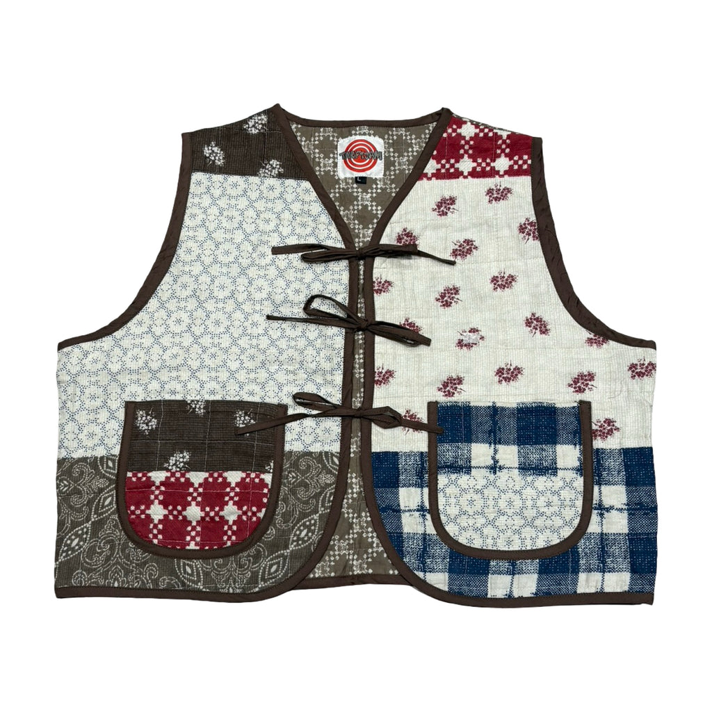 Vintage Patches Large Quilted Vest Reworks