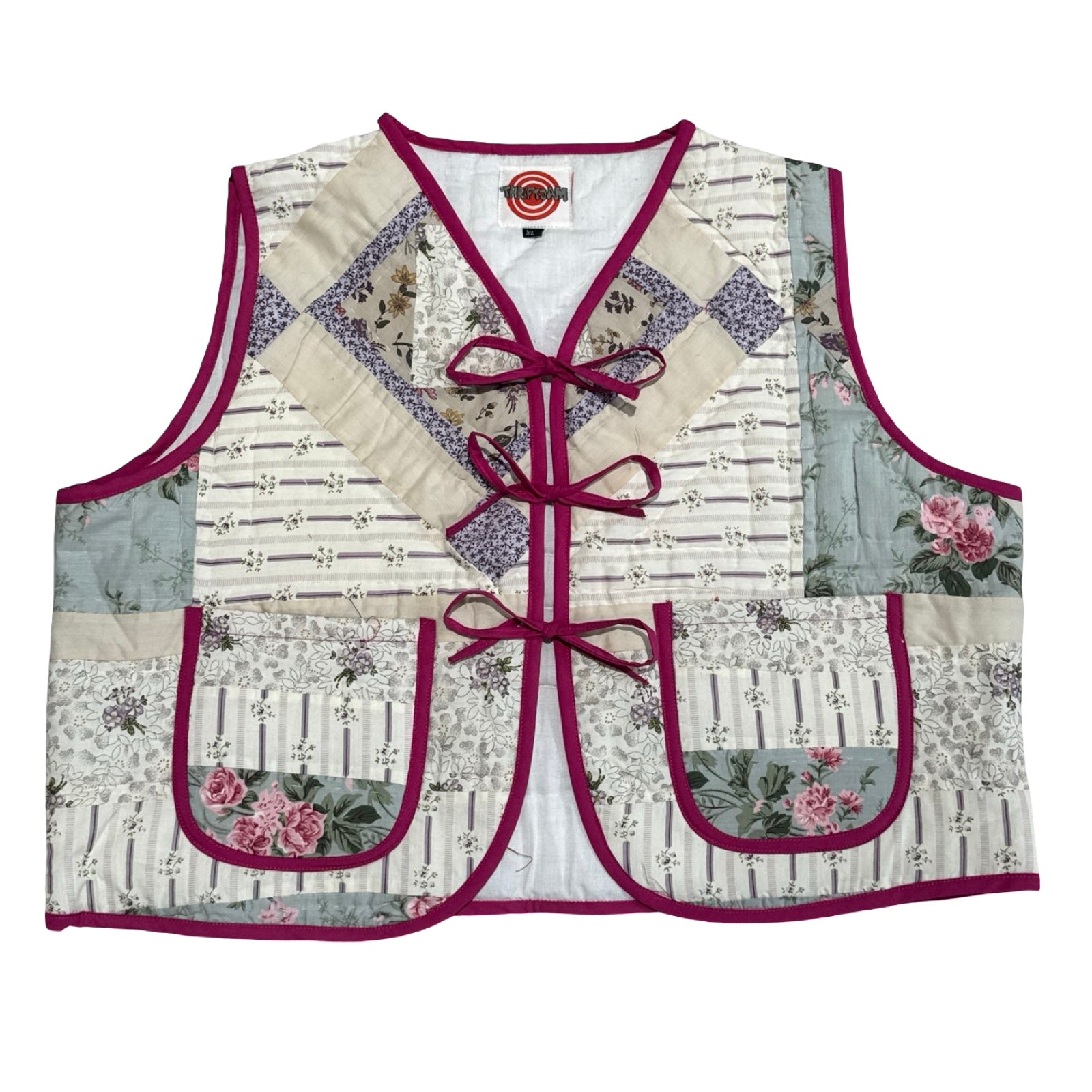 Cool Toned Florals Quilted Vest Reworks