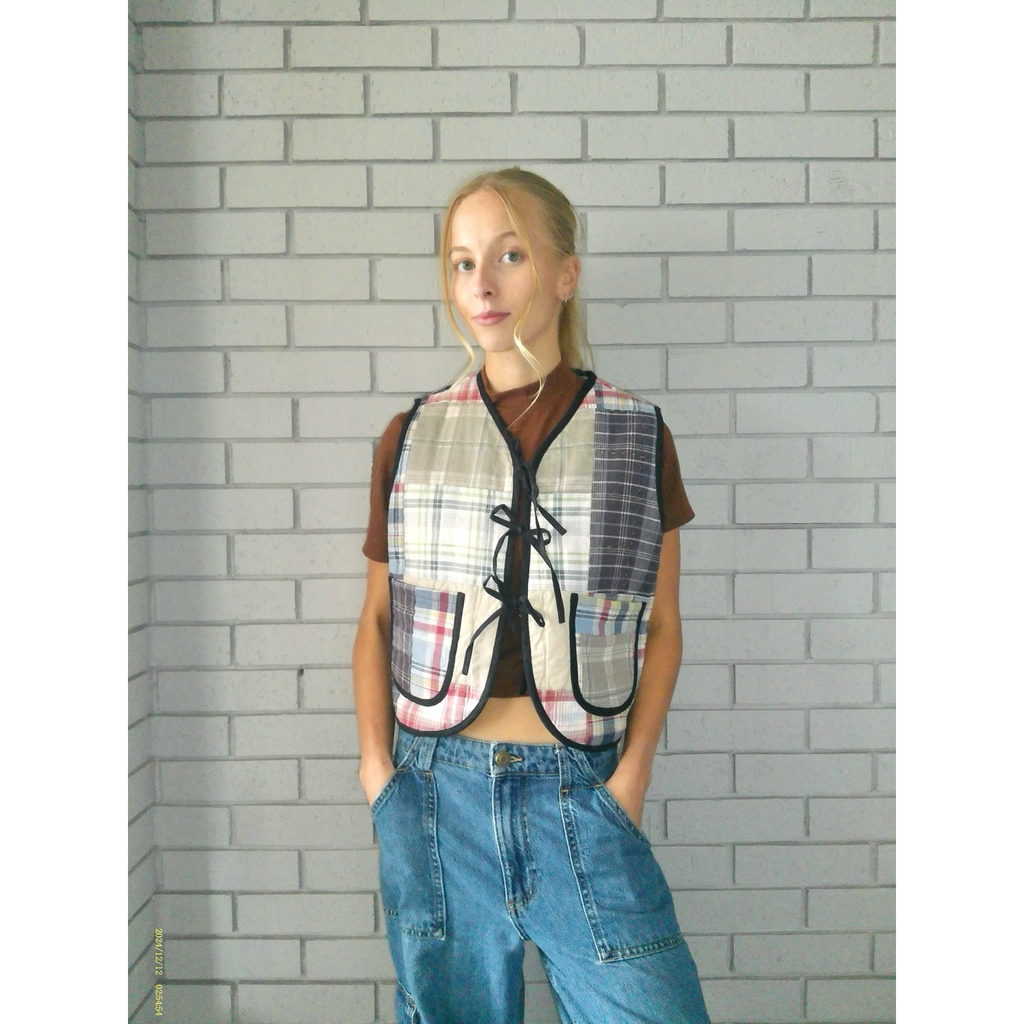 Flannel Patchwork Quilted Vest Reworks