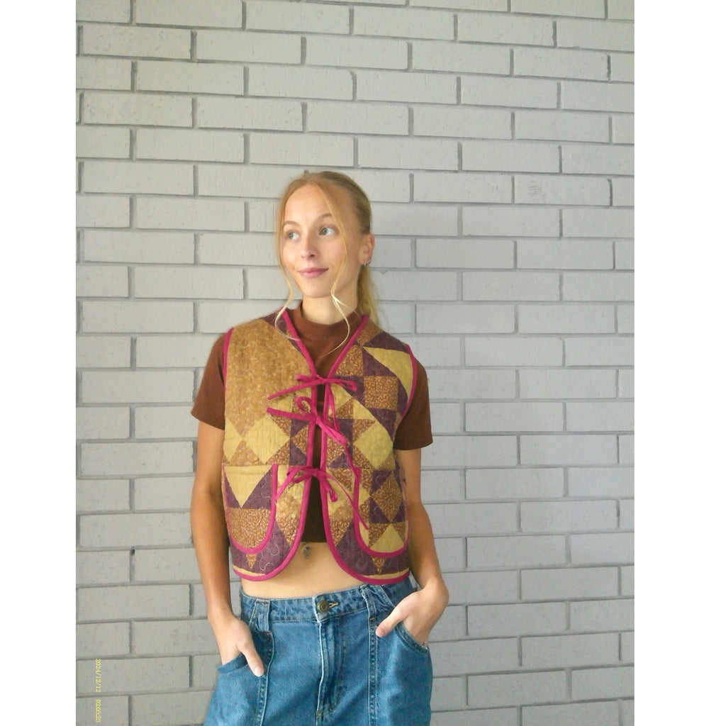 Purple & Gold Quilted Vest Reworks