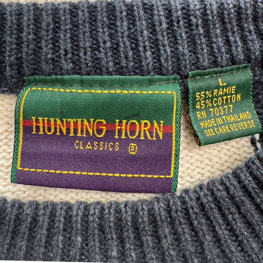 Hunting Horn Argyle Large Sweater