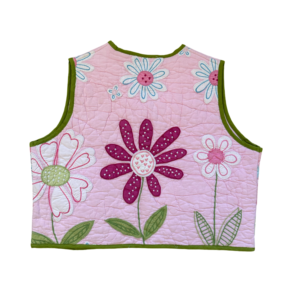 Pastel Florals XS Quilted Vest Rework