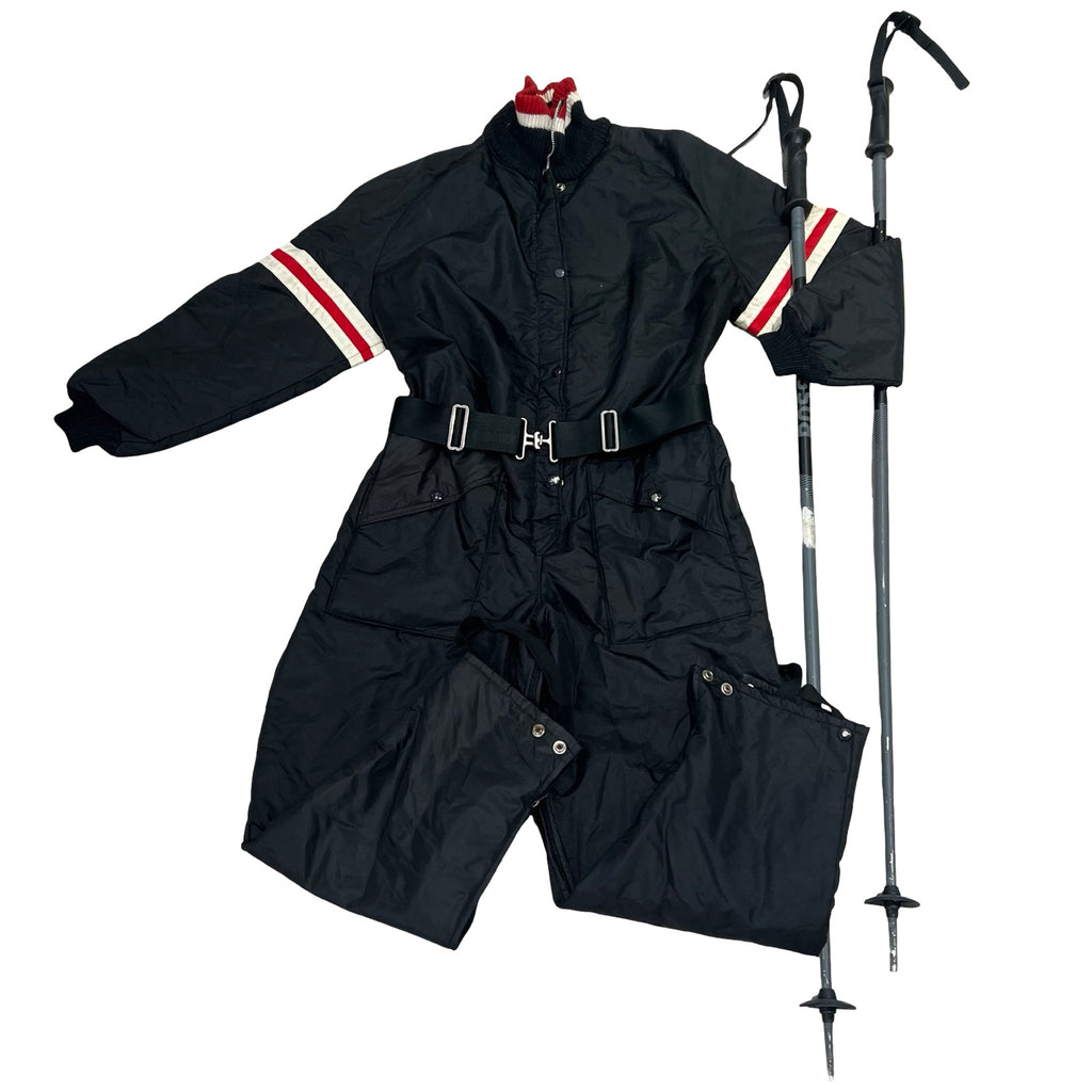 Vintage Medium Black Red & White Snow Suit