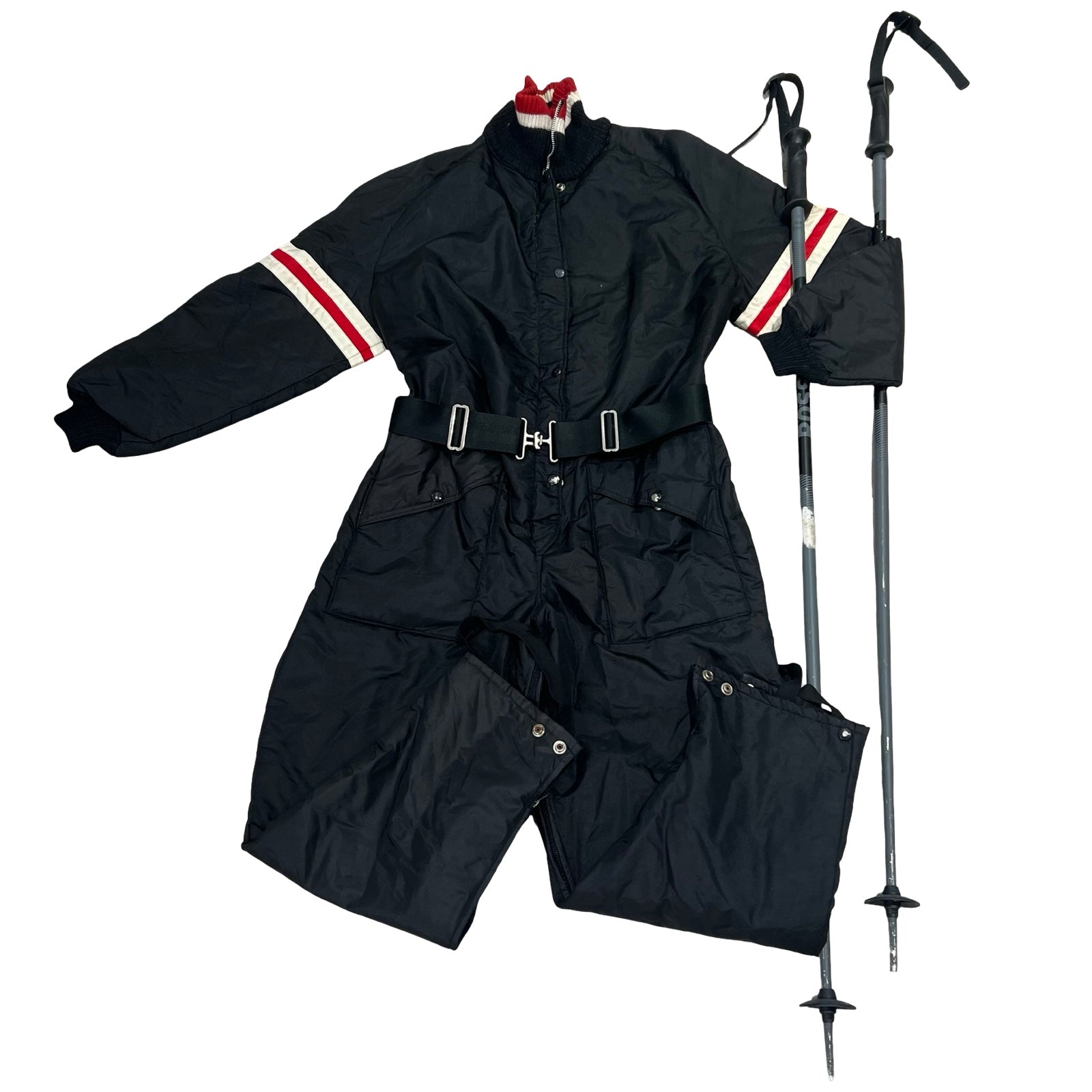Vintage Medium Black Red & White Snow Suit