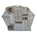 Floral Patchwork Large Knit Sweater
