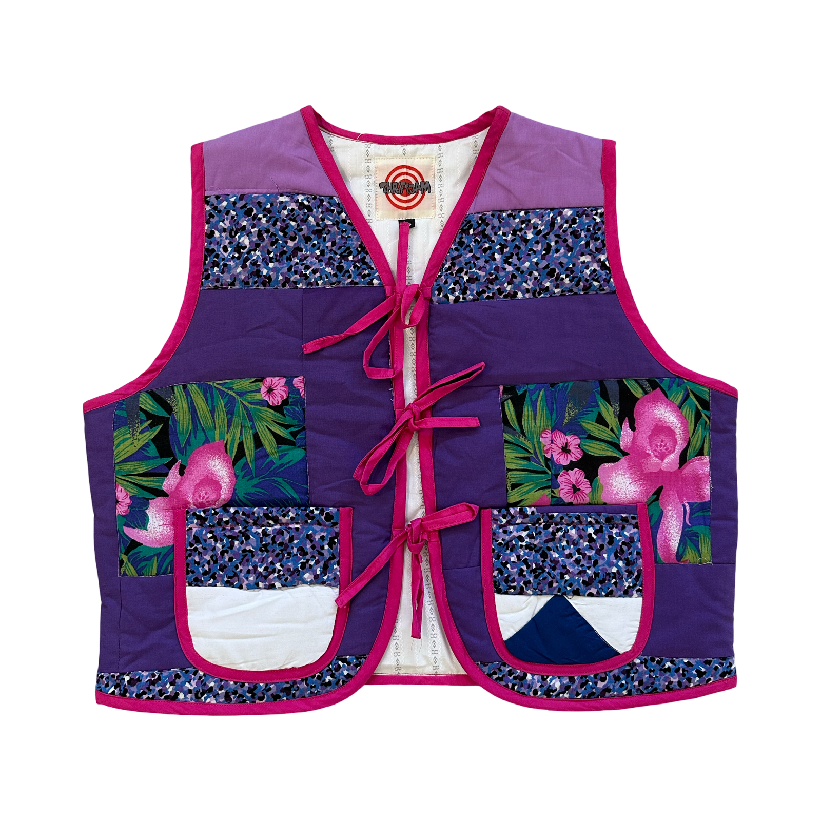 Vibrant Orchid Purple XS Quilted Vest Rework