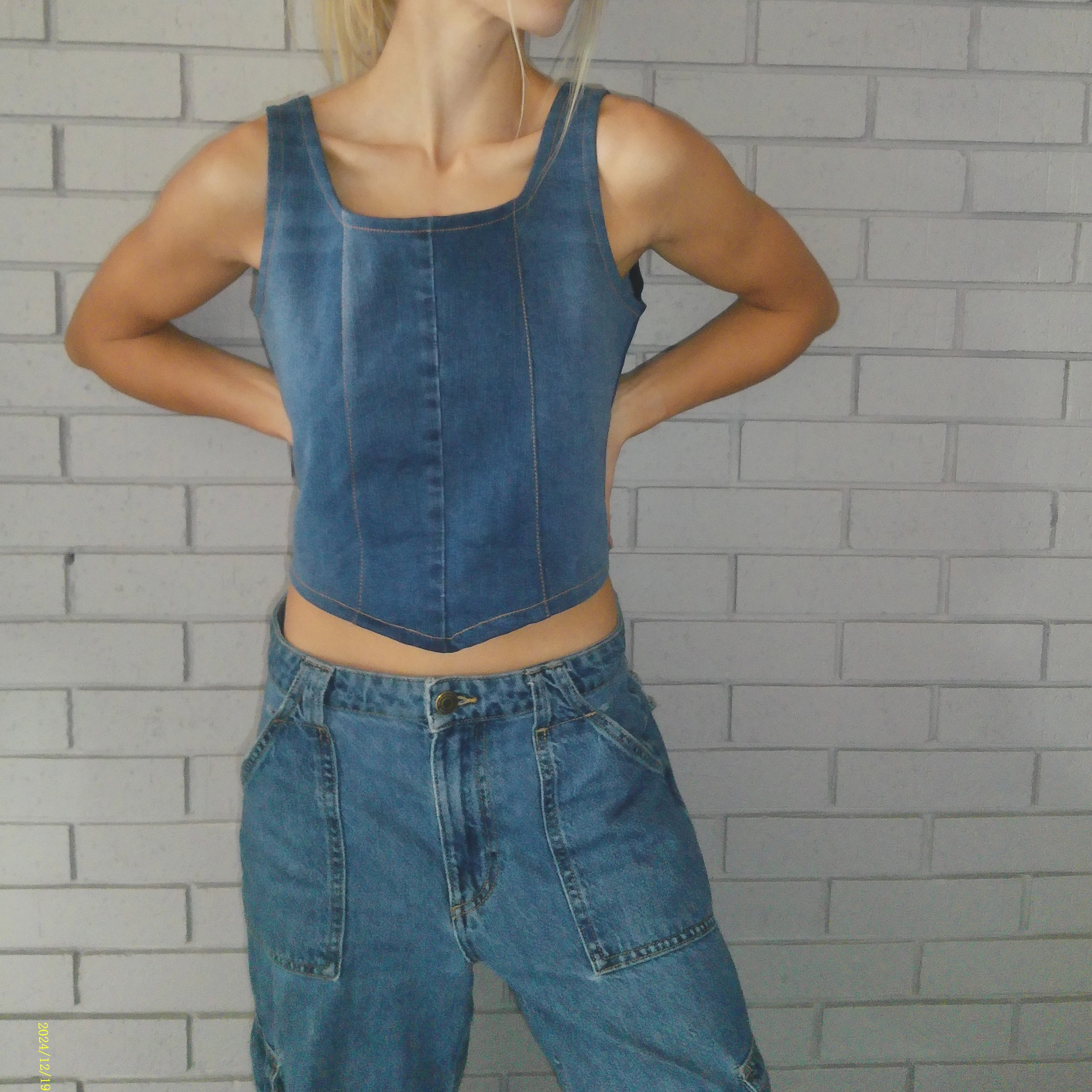Denim Corset Top Rework