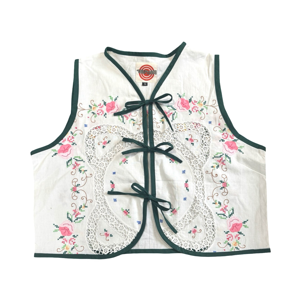 Flwr Pwr Small Linen Tie Top Rework