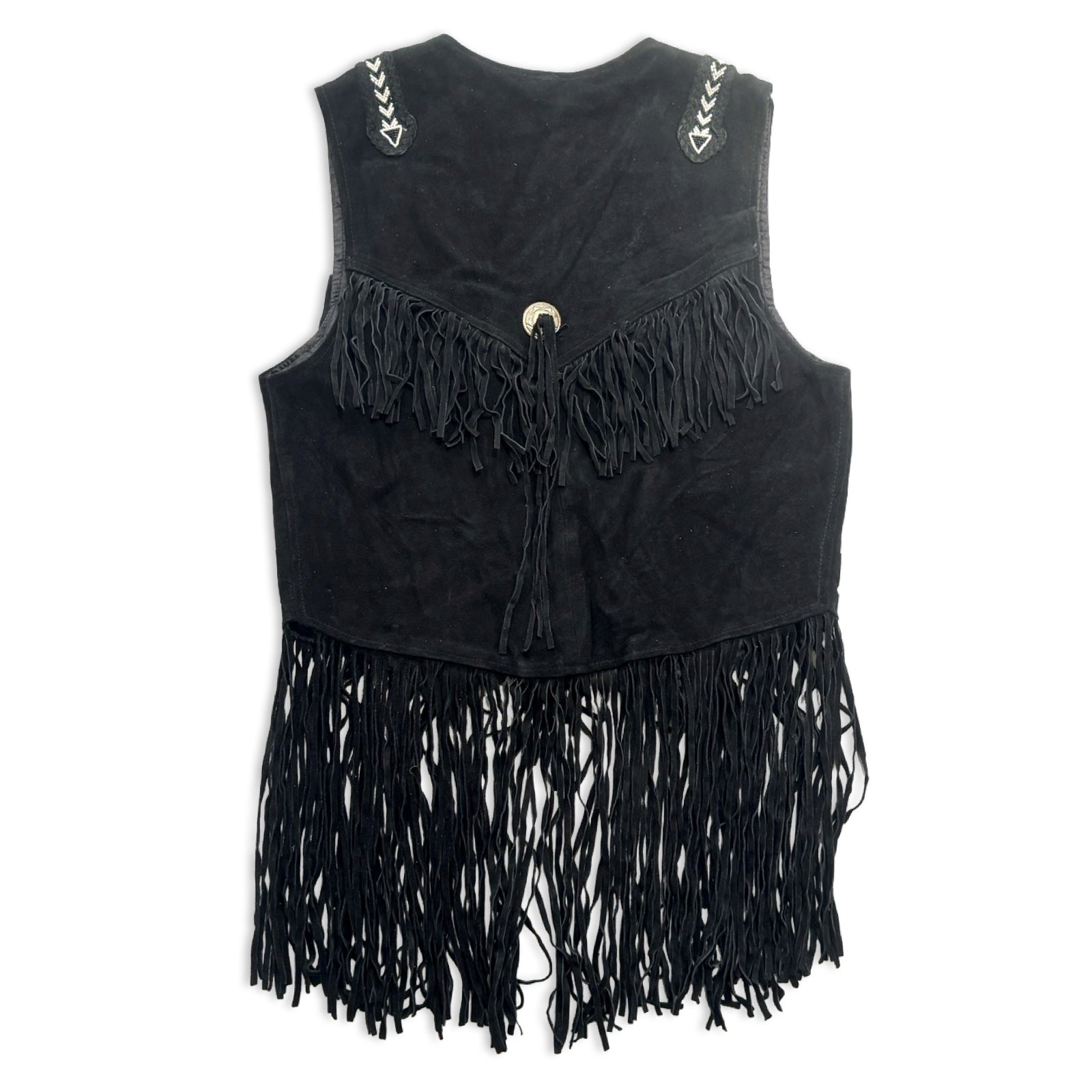 Genuine Leather 2XL Suede Fringe Vest