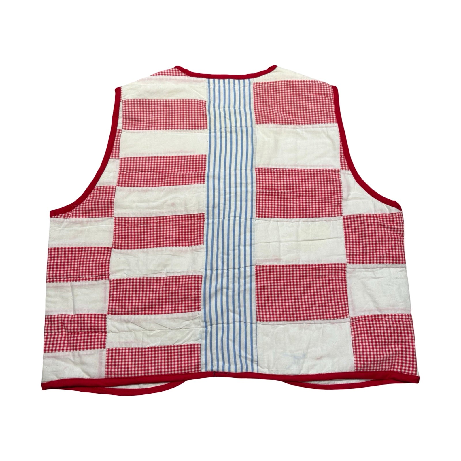 Gingham Picnic Quilted Vest Reworks
