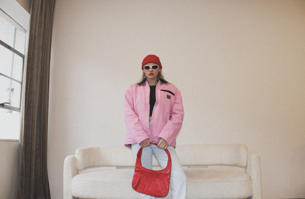 Pink Canvas Oversized Jacket