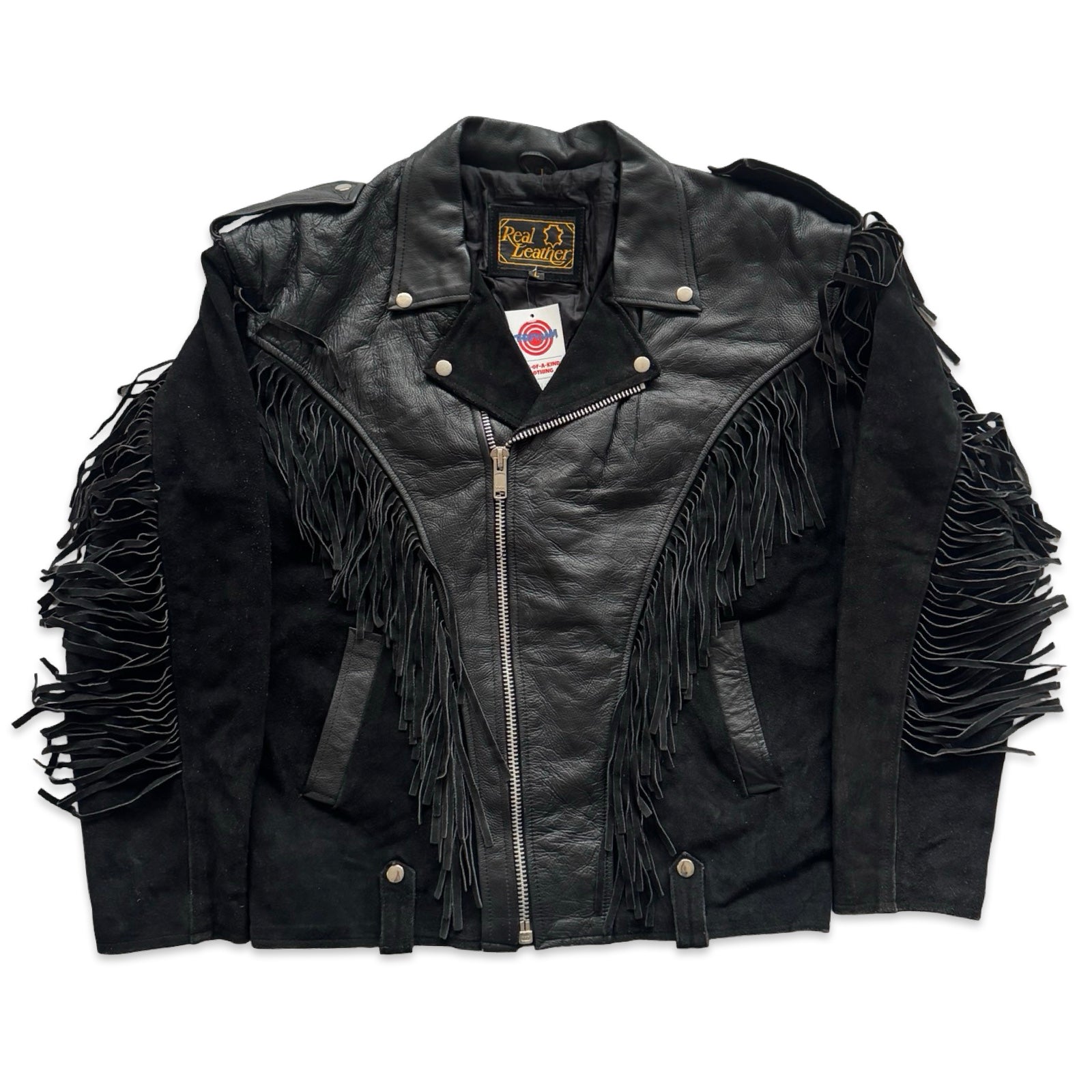 Echtes Leder Large Suede Fringe Jacket