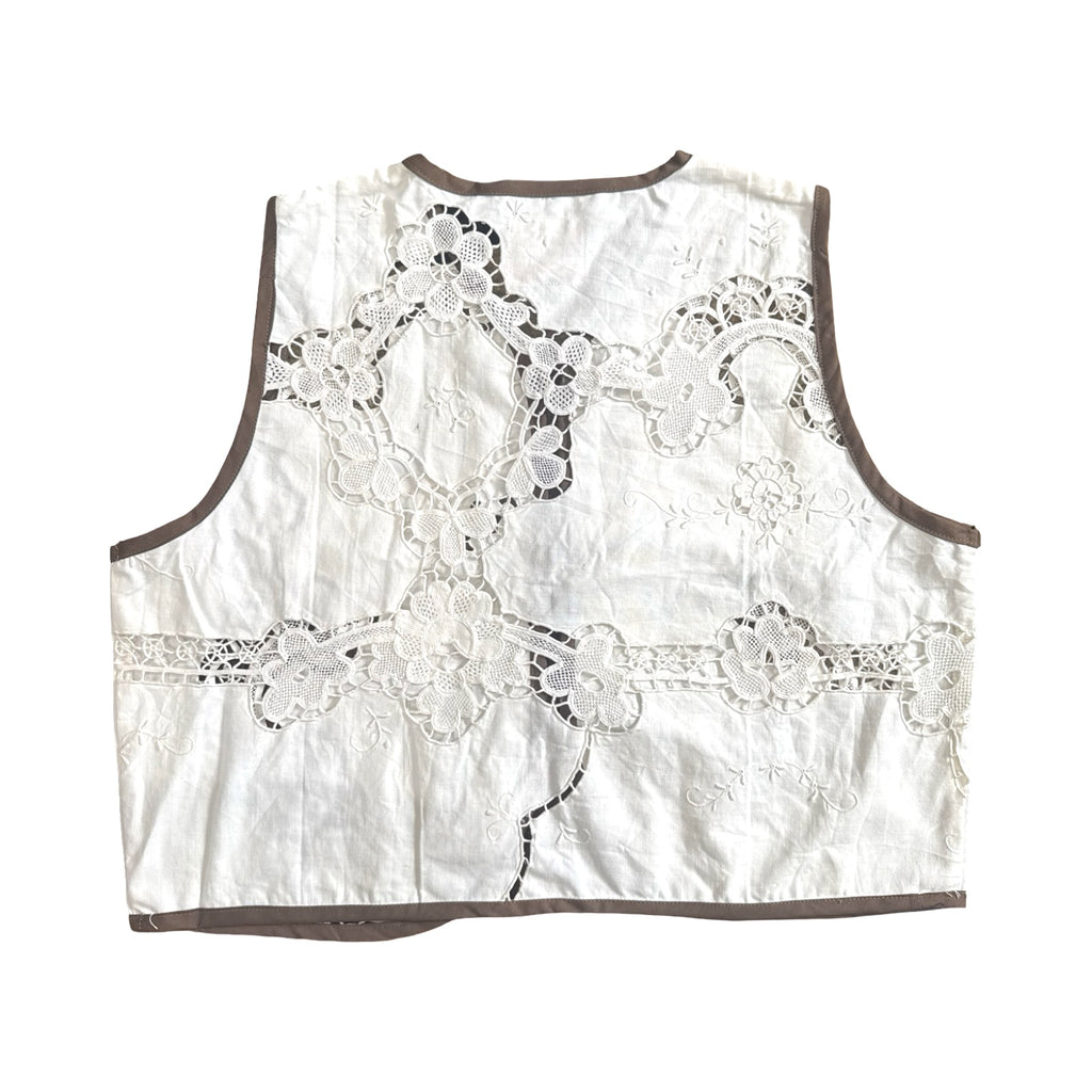 Ivory Garden Medium Linen Tie Top Rework