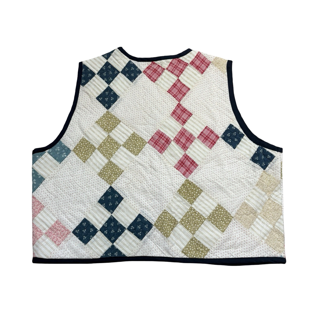 Checkered Patchwork Quilted Vest Reworks