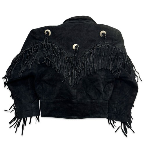 Black Small Suede Fringe Jacket