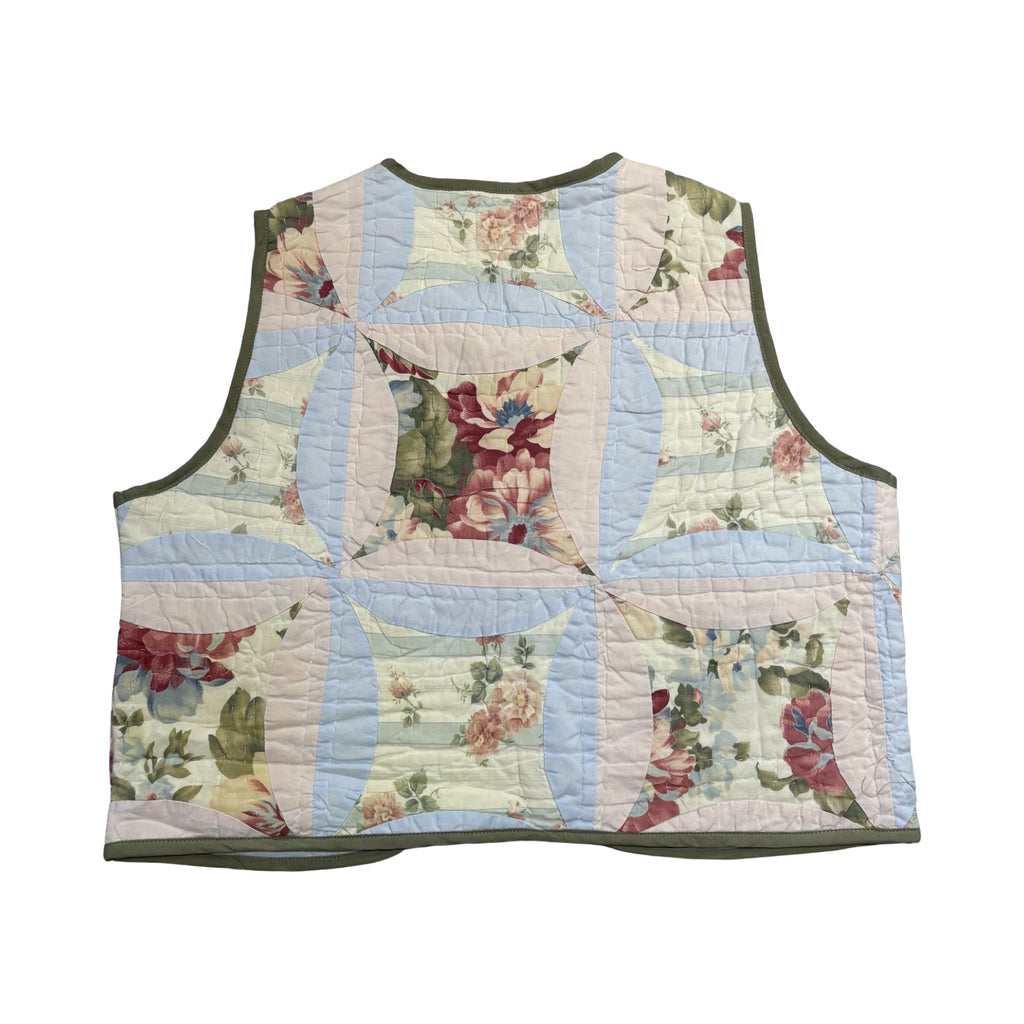 Pastel Florals Quilted Vest Reworks