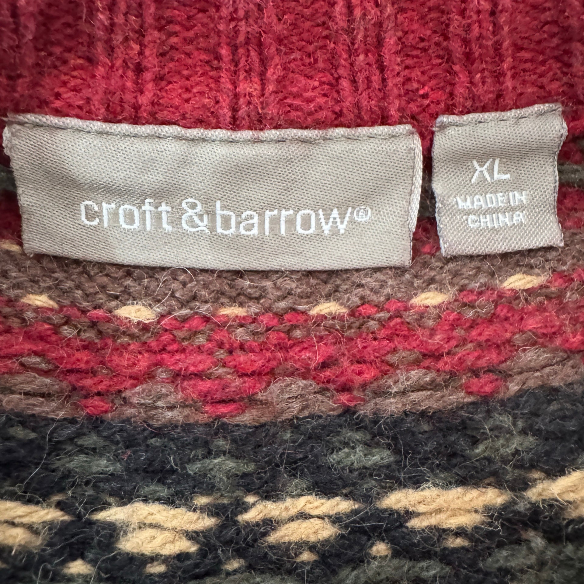 Croft & Barrow Autumn Leaves Zip XL Sweater
