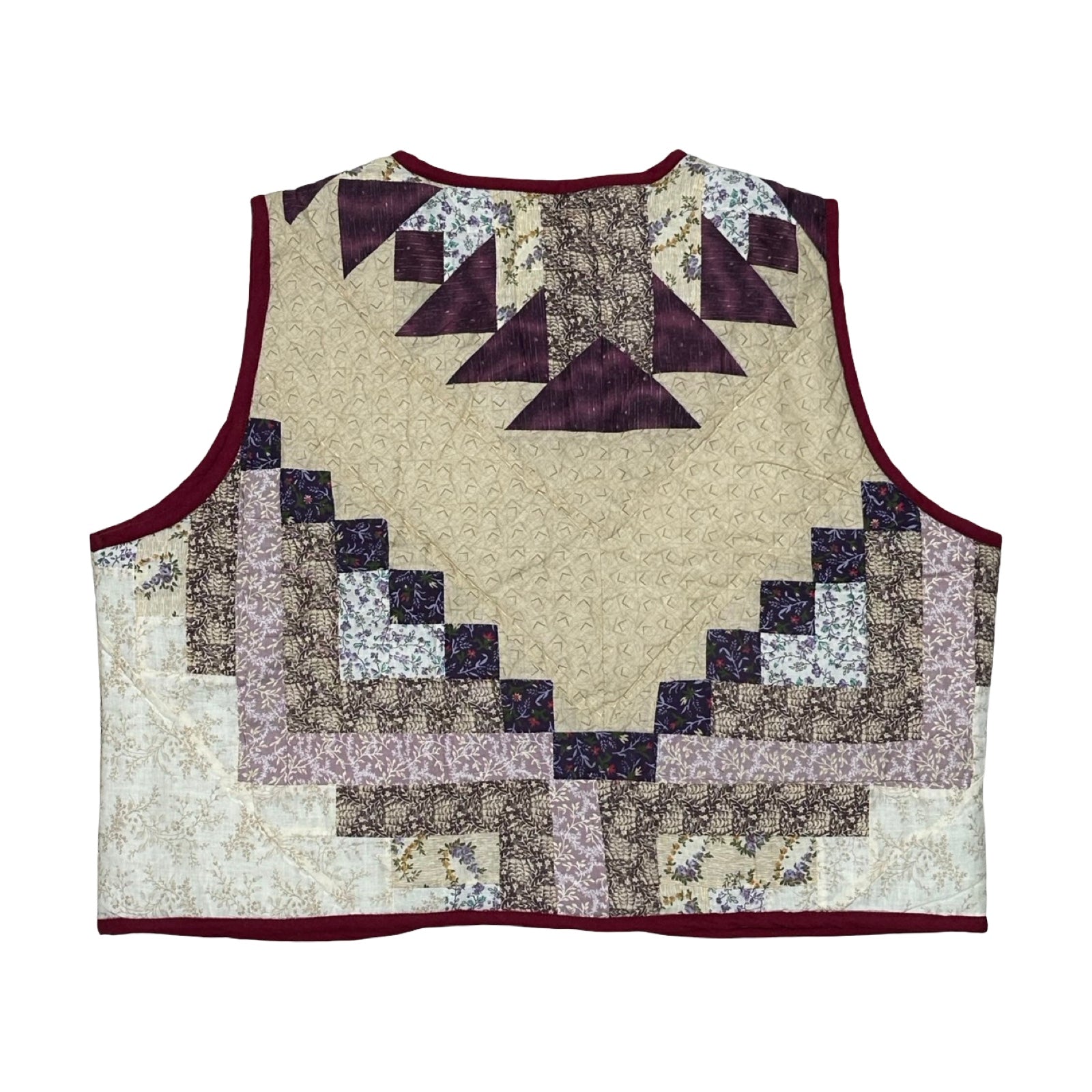 Geometric Purples Quilted Vest Reworks