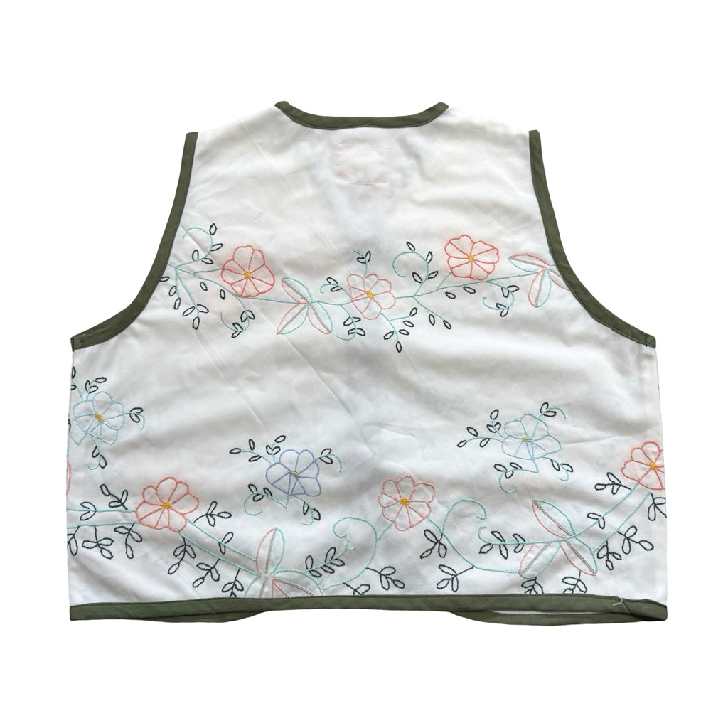 Pastel Florals XS Linen Tie Top Rework