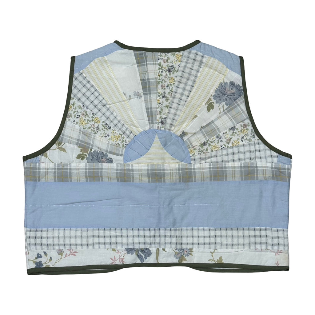 Baby Blue Florals Quilted Vest Reworks