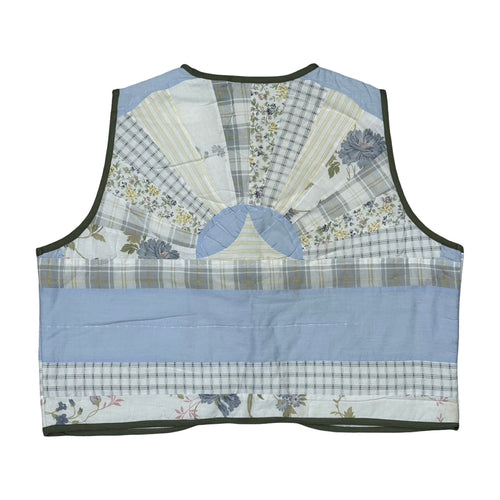 Baby Blue Florals Quilted Vest Reworks
