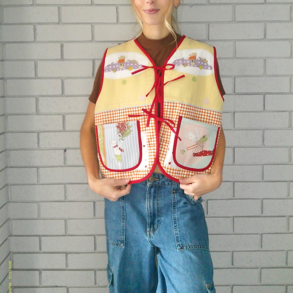 Storybook Large Quilted Vest Rework
