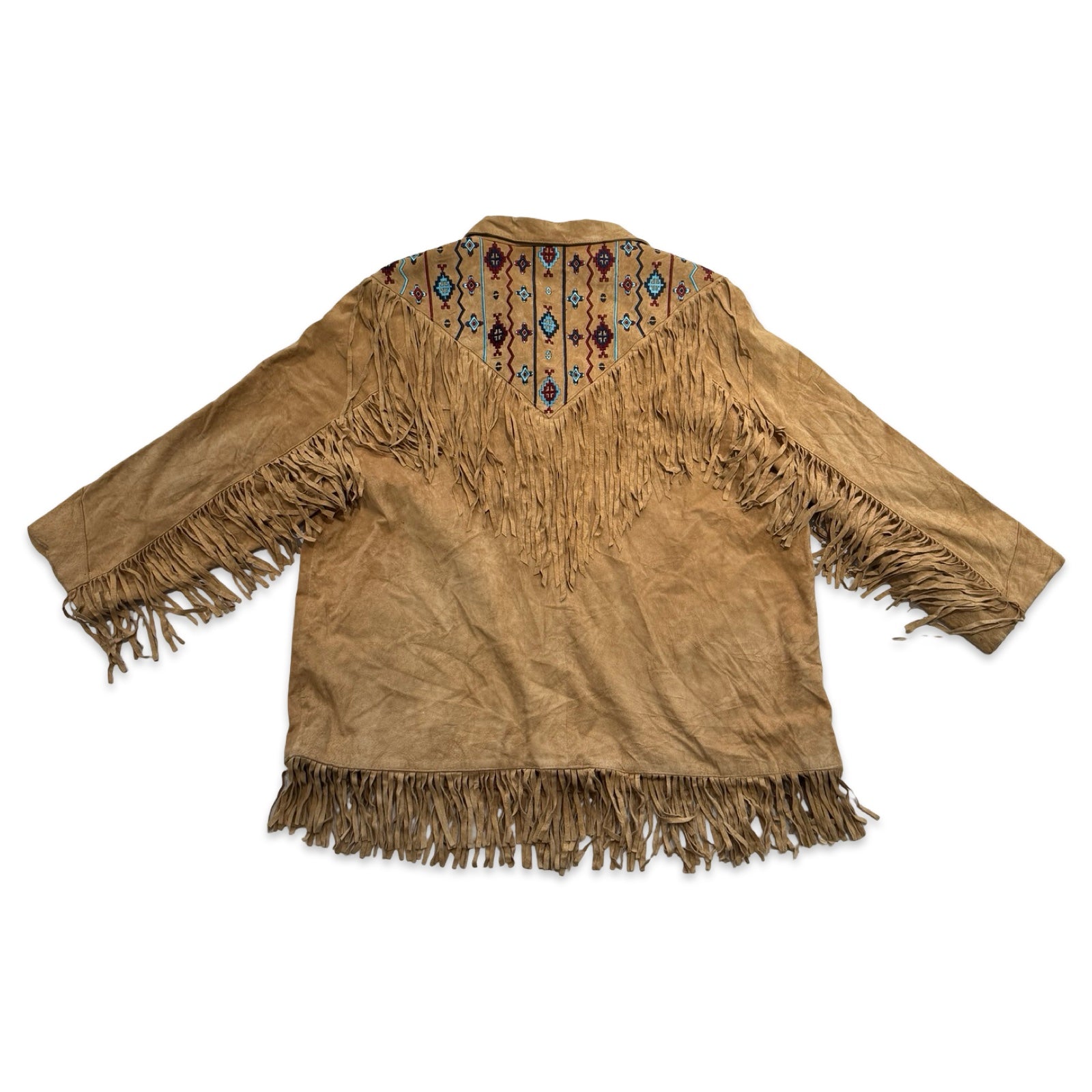 Via Accenti 2XL Suede Fringe Jacket