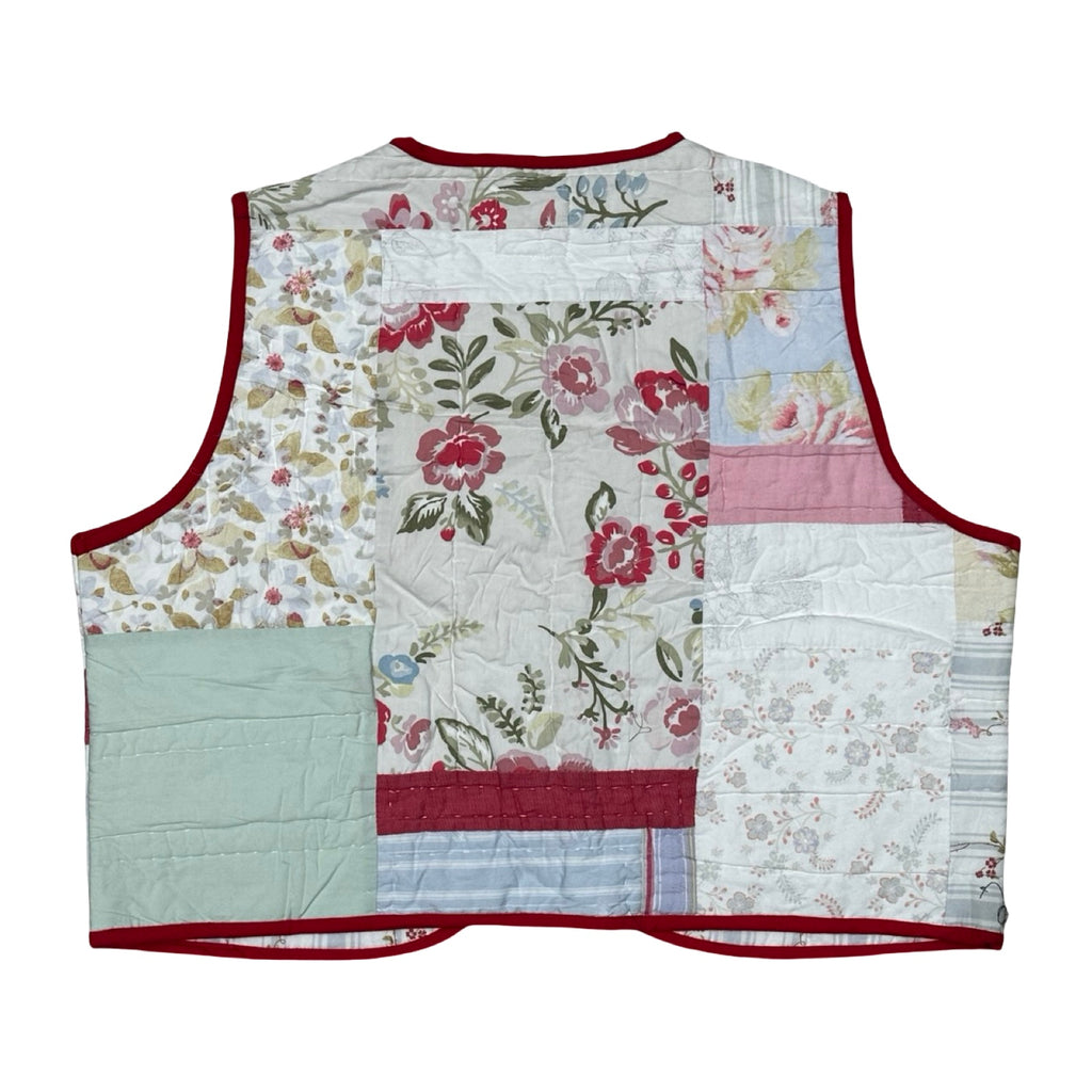Bright Florals Quilted Vest Reworks