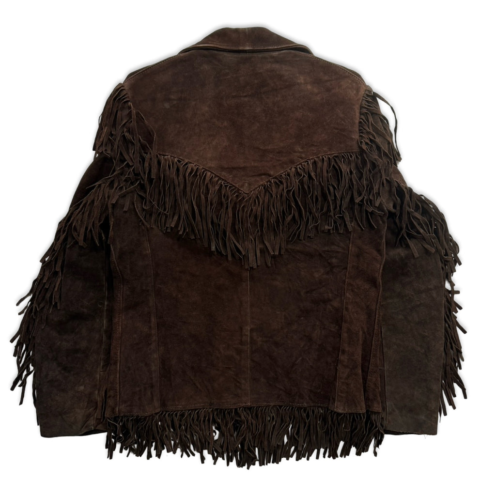 Joo-Kay Chocolate Brown Suede Fringe Jacket