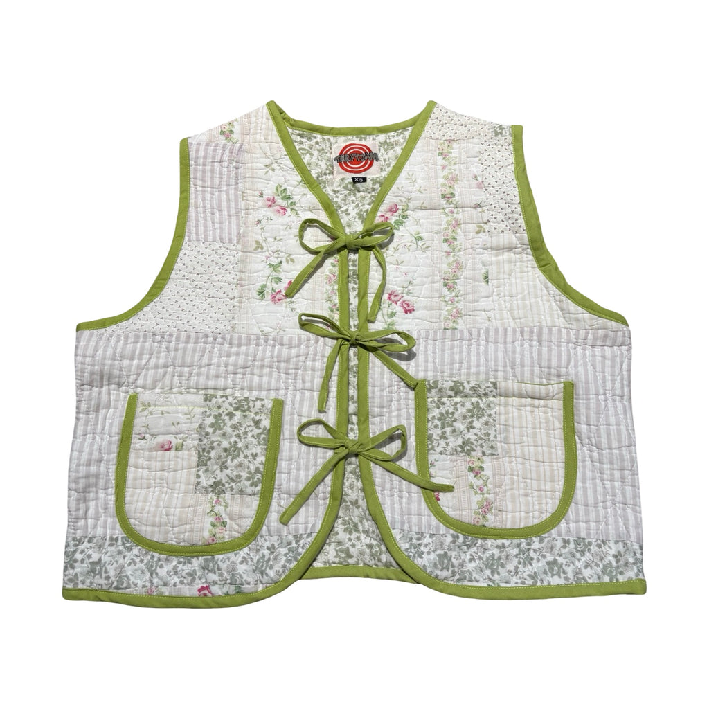 Muted Spring Florals Quilted Vest Reworks