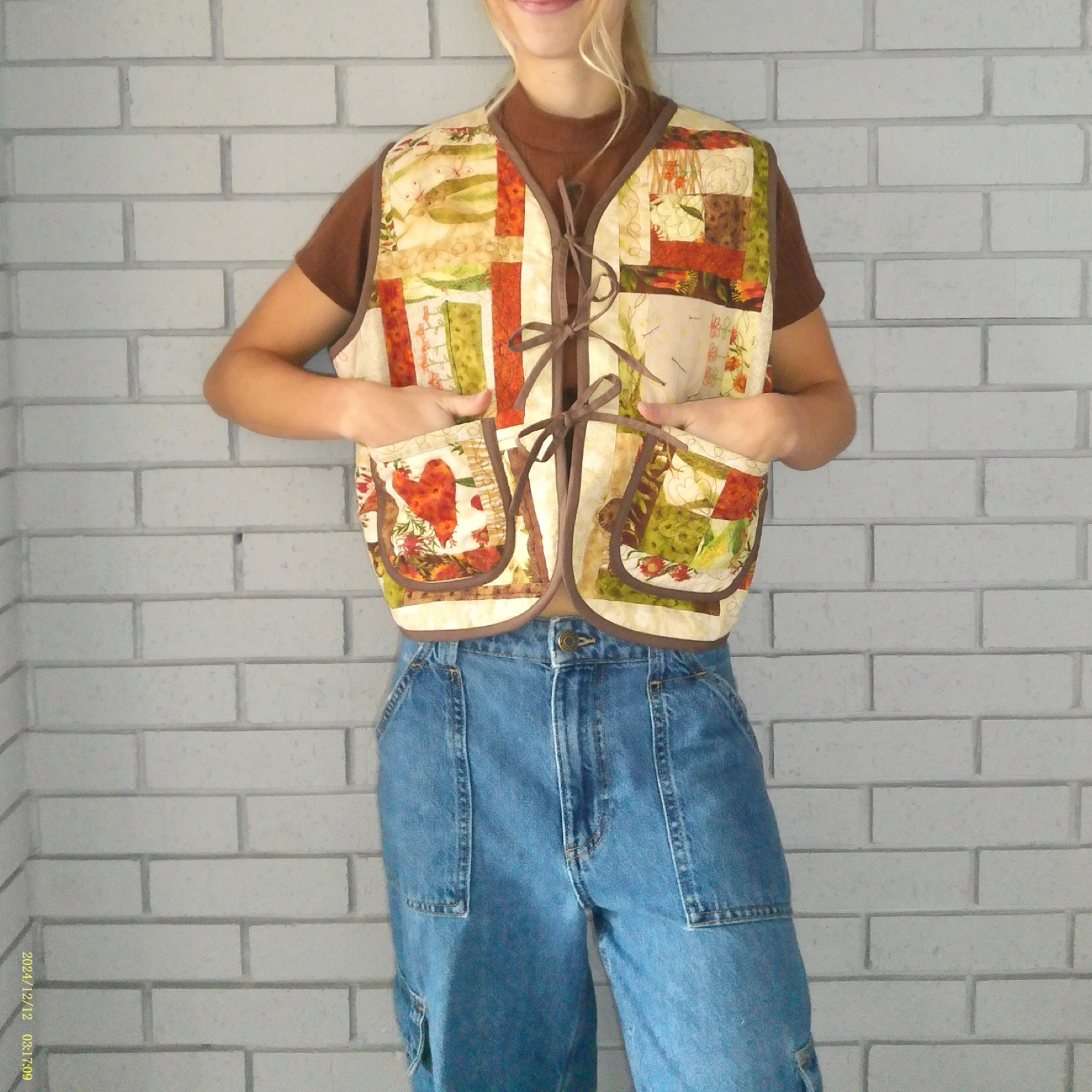 Autumn Patterns Quilted Vest Rework