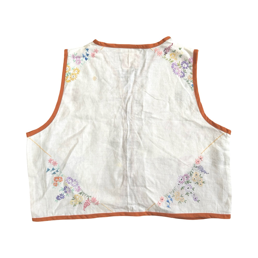 Autumn Pastels Medium Linen Tie Top Rework