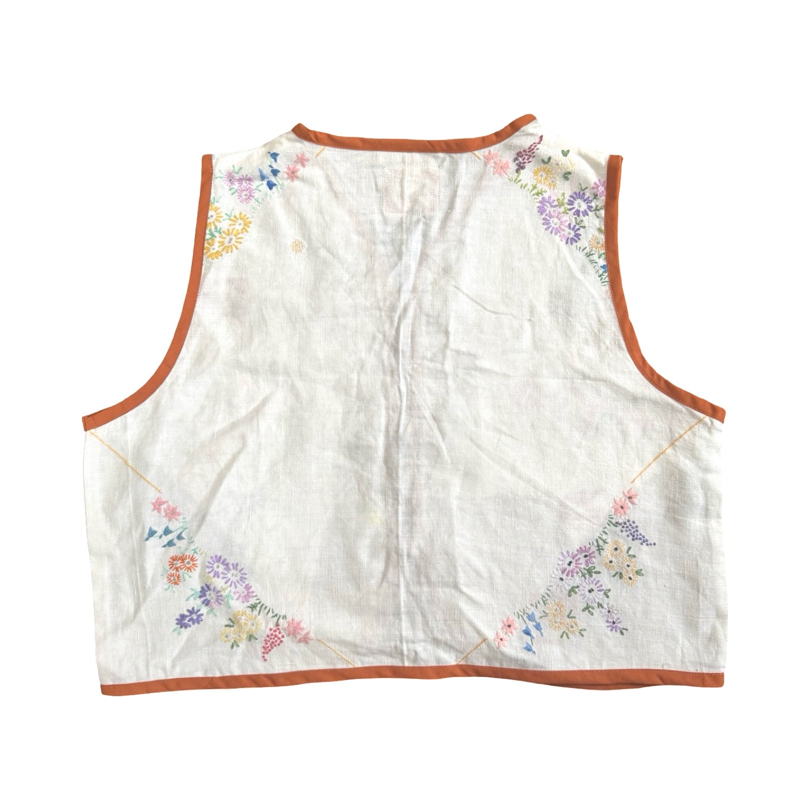 Autumn Pastels Medium Linen Tie Top Rework