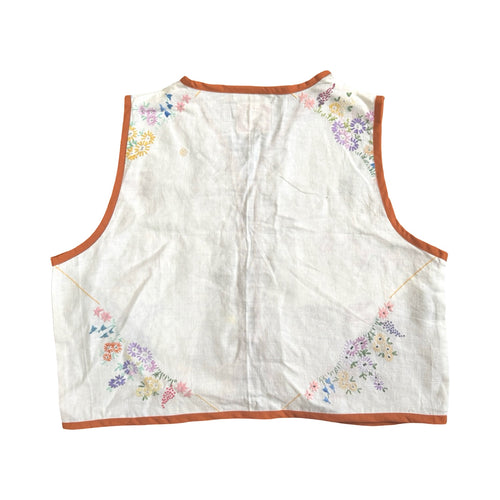 Autumn Pastels Medium Linen Tie Top Rework