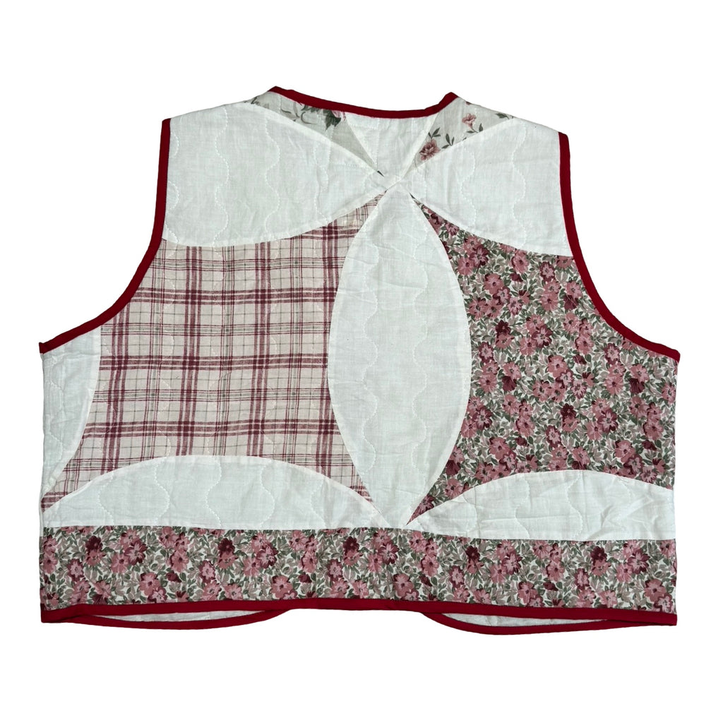 Vintage Florals Quilted Vest Reworks