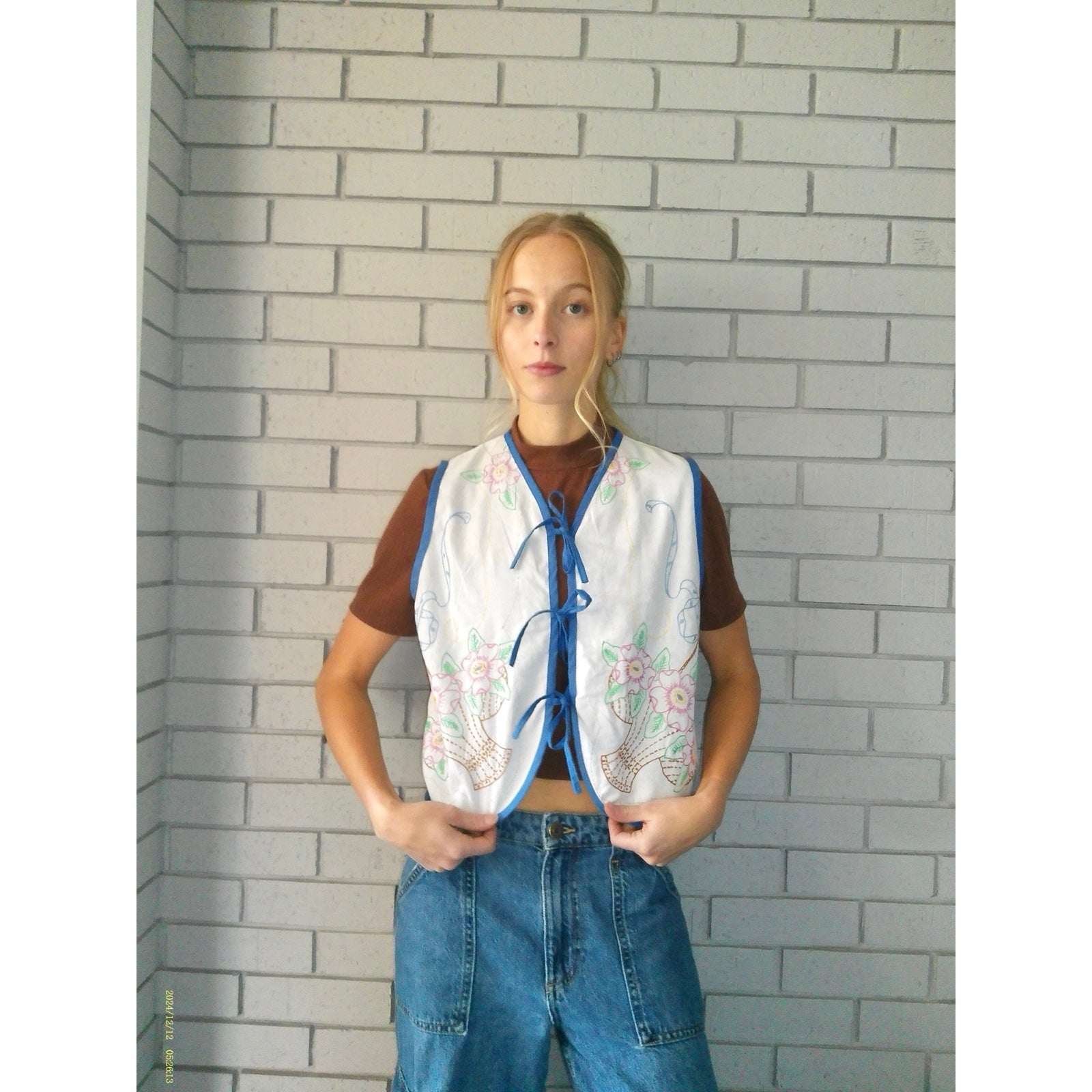 Baskets & Bows XS Linen Tie Top Rework