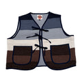 Striped Neutrals Large Quilted Vest Rework